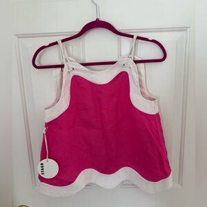 STAUD NWT Pink and White Top